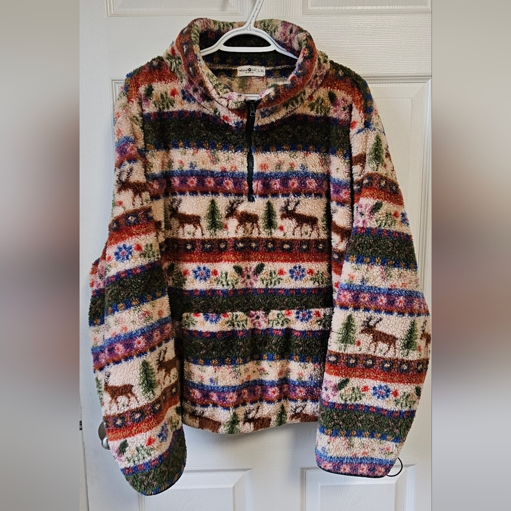 Natural Life Multicolor Fleece Pullover